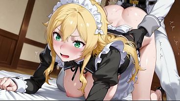 Frederica mojando su coño con la polla de Reinhard